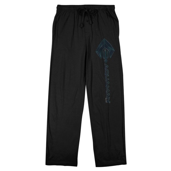 Aquaman 2 Title Logo Men's Black Sleep Pants-Small