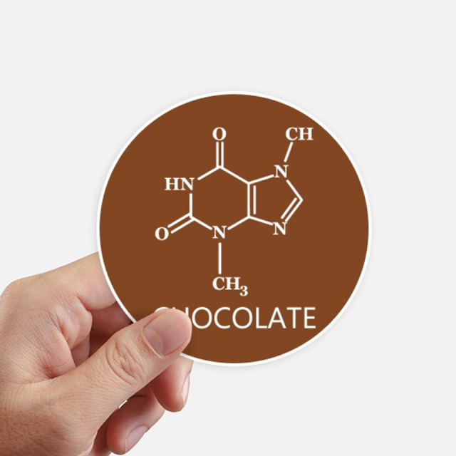 Checal Autocollant Chocolat à Structure Moléculaire Rond pour Mur Valise Étiquette pour Portable Pare-Chocs