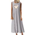 thumbnail image 1 of RKSTN Robes pour Femmes 2023 Mode Été Décontracté Col Rond Sans Manches Jupes Maxi Poches Vacances Couleur Unie Plage Longue Robe avec Imprimé Graphique, 1 of 4
