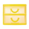 thumbnail image 1 of RXIRUCGD 13*9*8cm Mini Organizer Box Storage Container Case with 2 Clear Desktop Drawer Units,Yellow, 1 of 2