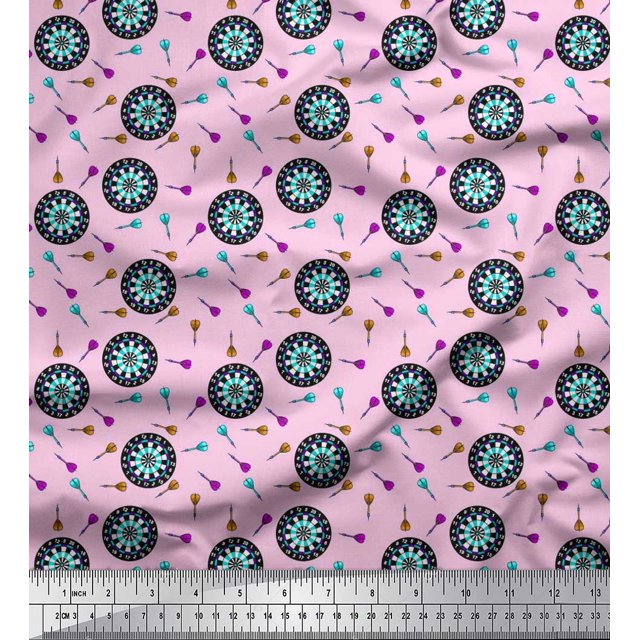 Soimoi Velvet Fabric Dart Board Sports Printed Fabric 1 Yard 58 Inch Wide