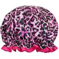 thumbnail image 1 of ORUYROP Allyrew Bouchons de Douche Imperméables Réutilisables pour Femmes pour Cheveux Longs, Léopard Rose, 1 of 4
