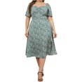 thumbnail image 1 of CHUANK Summer Plus Size Maxi Dresses For Wedding Guest Lace Stitching Dress Cold Shoulder Long Dresses Short Sleeve, 1 of 3