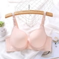 thumbnail image 2 of Sentmoon Bralettes for Women Plus Size Seamless Lift Adjustable Strap Push up Bra Thin Style Anti-Sagging Comfortable Solid Color Sleep Bras Comfy for Beach Vacation Beige 100C, 2 of 4