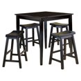 thumbnail image 1 of Lexicon  5 Piece Solid Wood Counter Height Dining Set in Black, 1 of 7