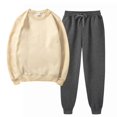 thumbnail image 2 of Besolor Ensembles 2 Pcs pour Femmes Survêtements Décontractés Chandail à Col Rond et Pantalon de Jogging Ensembles d'Entraînement Survêtements, 2 of 5