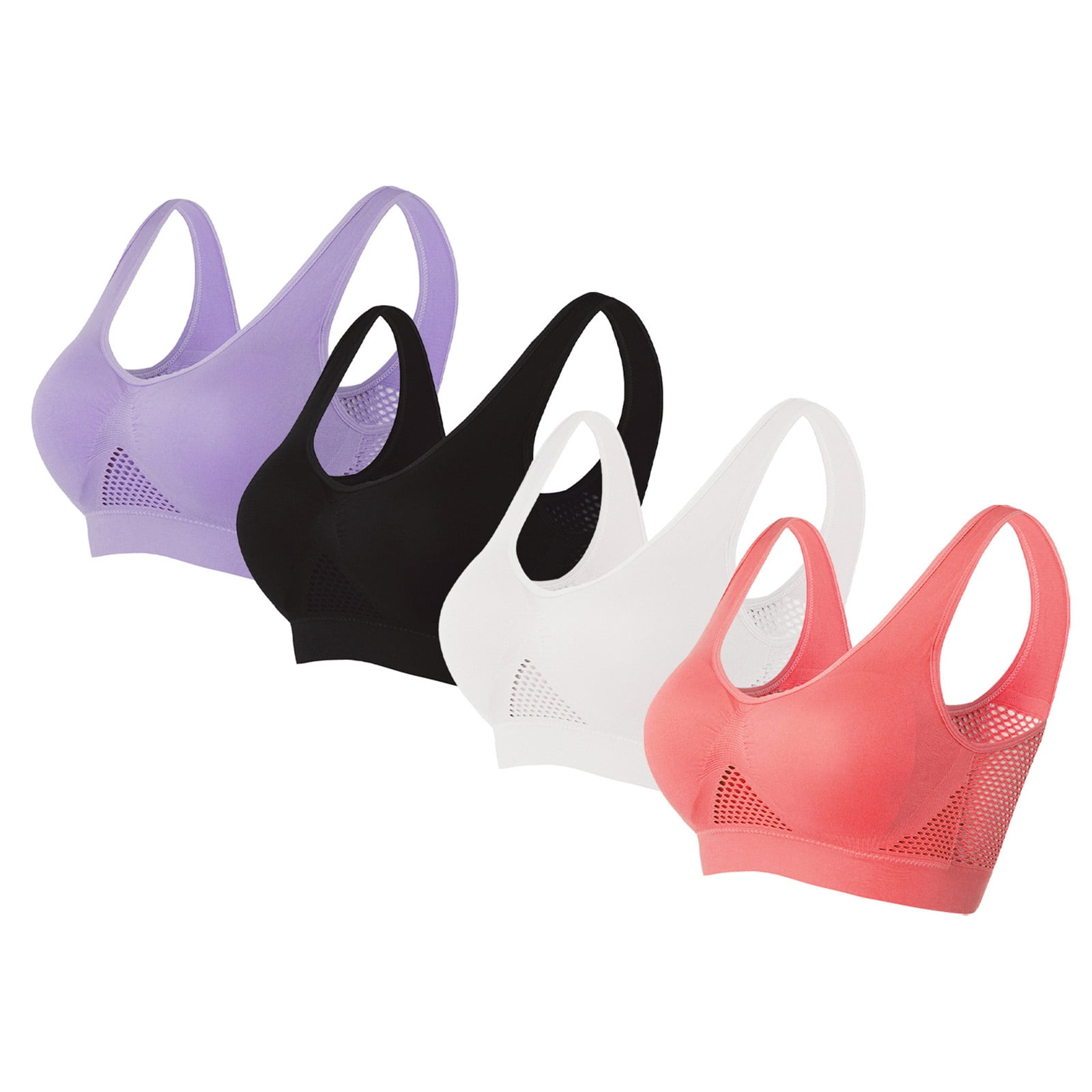 Cameland High Impact Sports Bras for Women 4PC Seamless Comfort Breathable Workout Gym Yoga Activewear Bras for Women