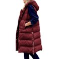 thumbnail image 2 of Innerwin Gilet à Capuche pour Femmes, Sans Manches, Mi-Long, Rouge Vin m, 2 of 4