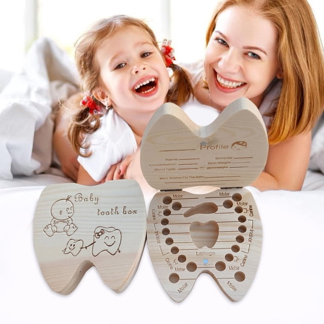 Harpily Wooden Deciduous Box Fetal Hair Umbilical Cord Tooth Collectible Box Baby Souvenirs Box