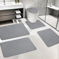 thumbnail image 3 of zanvin Bath Mat Memory Foam Bath Mat 5 Set Bathroom Rugs for 5 Pcs Toilet Mats Universal Soft Comfortable Water Absorption Non-Slip Thick Machine Washable Easy Dry Dark Color, Mom Gifts, 3 of 5