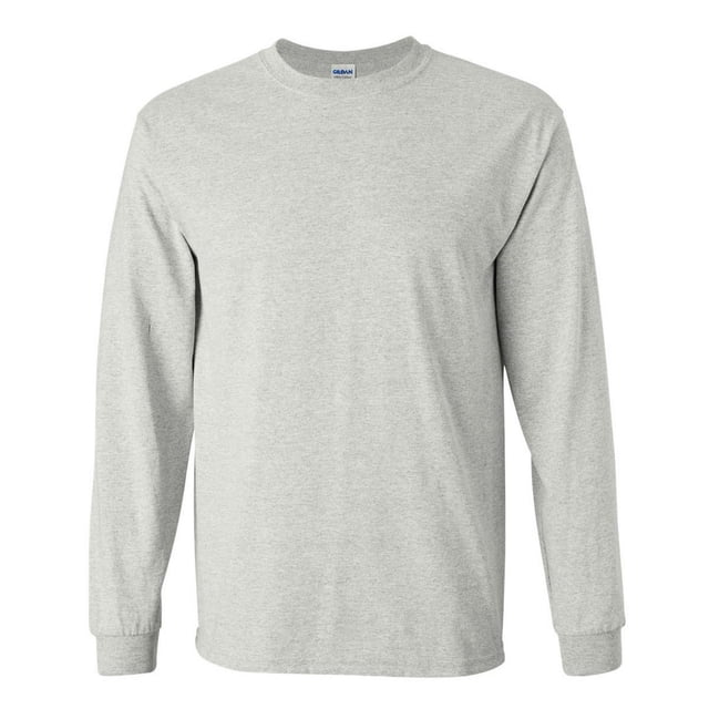 Gildan T-Shirt à Manches Longues pour Hommes à Col Ras du Cou Uni Ultra Cotton de Couleur Gris Pâle. Fabriqué en 100 % Coton, Ce Chandail Coupe Classique Présente un design Uni avec une Encolure Ras du Cou Côtelée, des Épaules Rubanées et des Poignets Côtelés Ajustés. le Tissu durable et Lourd Est Doux et Certifié Oeko-Tex Standard 100, Assurant la Durabilité. Offert en Tailles Allant de S à 5TG.