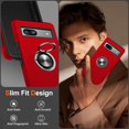 thumbnail image 3 of KOMI for Google Pixel 8 Case, Slim Fit Case for Pixel 8 with Ring Holder Kickstand [Military Grade Drop Tested] [TPU+PC] Dual Layer Shockproof Protective Phone Case for Google Pixel 8, Red, 3 of 5
