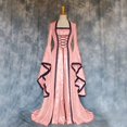 thumbnail image 1 of EGNMCR Robes d'Été Femmes Tendance 2024 Robe Princesse pour Femme Style Rétro Couleur Unie Manches Trompette, 1 of 6