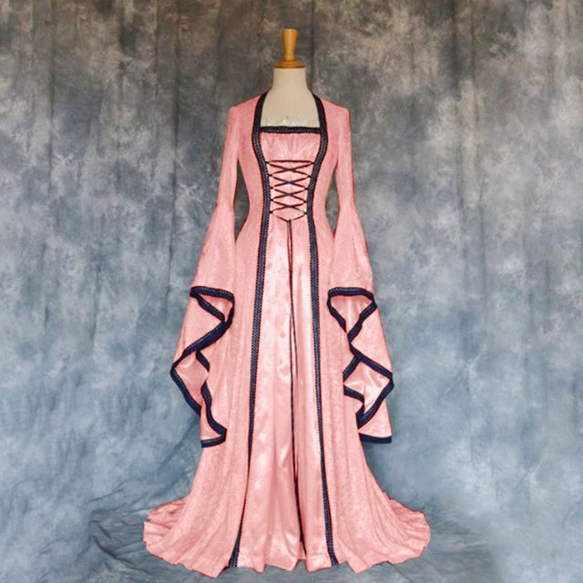 EGNMCR Robes d'Été Femmes Tendance 2024 Robe Princesse pour Femme Style Rétro Couleur Unie Manches Trompette