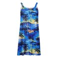 thumbnail image 5 of LOVZFMLL Dresses Women Casual Draw Back Printed Sleeveless Ruffle Lace-up Cold Shoulder Dress, 5 of 5