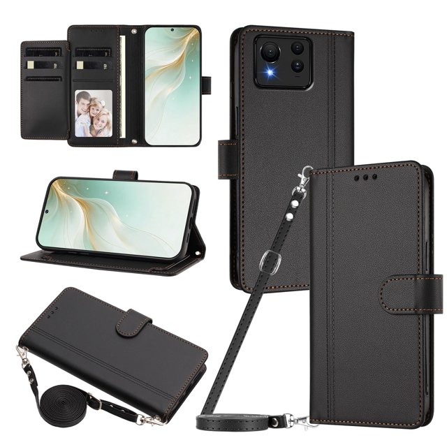 Book Style Wallet Cover for ASUS Zenfone 11 Ultra, Soft PU Leather, Black