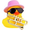thumbnail image 1 of Car Rubber Duck Ornaments Dash Duck Decorations for Car Dashboard Ornament Decoration Accessories with Musical Instruments L, 1 of 5