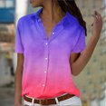 thumbnail image 2 of Button Down Shirts for Women Short Sleeve Collared Work Office Blouses Casual Relaxed Fit Summer Tunic Tops Plus Size, 2 of 5