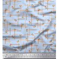 thumbnail image 1 of Soimoi Blue Rayon Fabric Maze & Grandiflora Roses Floral Print Fabric by the Yard 56 Inch Wide, 1 of 6