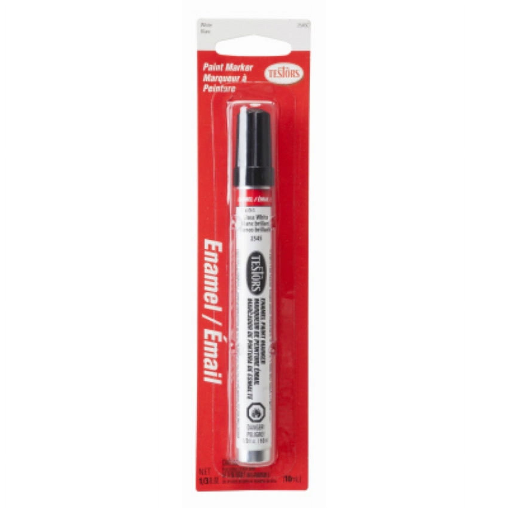 Testors 2545C Gloss Enamel Paint Marker, White, 1/3 Oz, Each