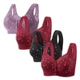 thumbnail image 1 of Fall/Winter Savings! Srobpty Womens Wireless Push Up Bras , 4PC Woman's Comfortable Lace Breathable Bra Underwear No Rims, 1 of 3