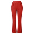 thumbnail image 4 of yoeyez Pantalon Habillé de Yoga pour Femme, Pantalon de Travail Extensible Taille Haute à Jambe Droite, Coupe Évasée, à Enfiler, avec Poches, Offres à Durée Limitée, Rouge, G, 4 of 6