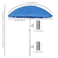 thumbnail image 3 of Outsunny Arc. 6.4ft Beach Umbrella with Aluminum Pole Patio Blue, 3 of 10