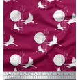 thumbnail image 1 of Soimoi Modal Satin Fabric Bamboo Tree,Moon & Stork Bird Fabric Prints by Yard 42 Inch Wide, 1 of 3