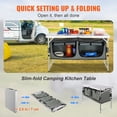 thumbnail image 3 of KFFKFF Camping Kitchen Table, Quick set-up Folding Camping Table with A Carrying Bag, 3 Adjustable Heights, MDF Camping Table, Ideal for Outdoor Picnics, BBQs, Camping, RV Traveling, 3 of 9