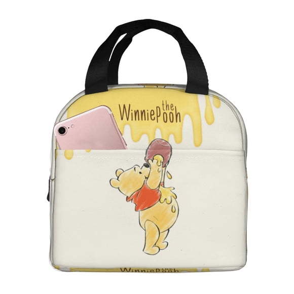 Winnie l'Ourson Sac à Lunch Portable Épaissi pour Garçons et Filles, Fourre-Tout à Lunch Imperméable pour Femmes et Hommes, Boîte à Lunch Isotherme pour l'École, le Bureau et les Voyages