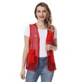 thumbnail image 4 of TOPTIE Adult Mesh Vest Zipper Supermarket Team Volunteer Uniform Vest - Red, 4 of 6