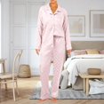 thumbnail image 2 of Ensemble de Pyjama Long en Soie Glacée pour Femmes, 2 of 3