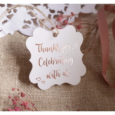Fancy Frame Gift Tags, Rose Gold Foil, 30 Pack,Thank You Tags, Gift Tags, Print Party Hearts Collection (Rose Gold Tags Frame 2)