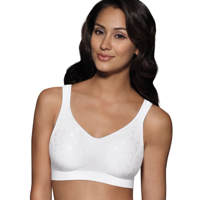 Bali Womens Comfort Revolution Smart Sizes Shaping Wirefree Bra, L, White Dot