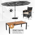 thumbnail image 3 of Costway Ensemble de Salle à Manger en Osier pour Patio 11 Pcs avec Parasol Extérieur Double Face 8 Chaises Empilables, 3 of 9
