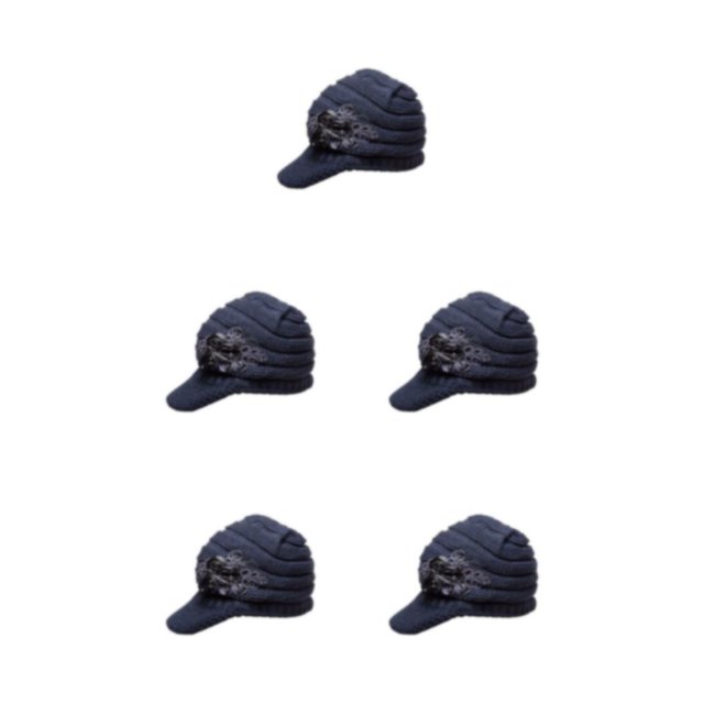 Wweixi Warm Up In Style With Fashionable Wool Cap For Cold Weather Knitted Hats Knitted Caps Funny Hat Wool Hat Ear Protectors dark grey 5Set
