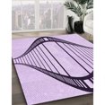 thumbnail image 3 of Ahgly Company Machine Washable Indoor Square Transitional Purple Flower Purple Area Rugs, 4' Square, 3 of 7