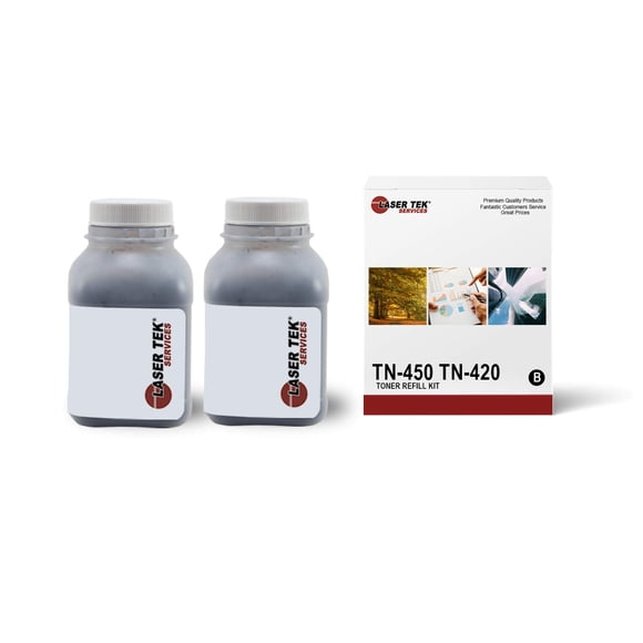 Laser Tek Services Toner Refill Kit Compatible with Brother TN450 TN420 TN-450 TN-420