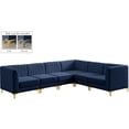thumbnail image 2 of Meridian Furniture Alina Sectionnel Modulaire en Velours Bleu Marine, 2 of 20