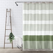 Amzcrzy Home and Kitchen, Storage & Organization, Bathroom Storage & Organization, Faux Linen Shower Curtain Waterproof Household Tassel Splicing Bathroom Curtains Polyester shower curtain