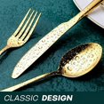 thumbnail image 3 of 24 PCS Cutlery Set Shiny Gold with Hexagon Handle Forged Stainless Steel For Home Hotel Use Service for 6, 3 of 6