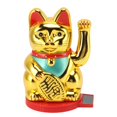 thumbnail image 1 of Waving Arm Lucky Cat Solar Powered Light Sensing Rotatable Base Bring Wealth  Luck 5 Inch Fortune Cat Decoration Waving Arm Lucky Cat, 1 of 8