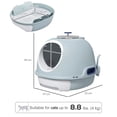 thumbnail image 3 of PawHut Enclosed Cat Litter Box with Lid, Scoop, Front Door, Skylight, Blue, 3 of 9