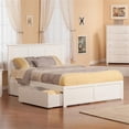 thumbnail image 1 of Madison Queen Wood Platform Bed with Footboard and Storage Drawers in White, 1 of 8