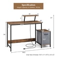 thumbnail image 3 of Gymax Computer Desk w/ Charging Station Office Desk w/ Reversible Fabric Drawer, 3 of 10
