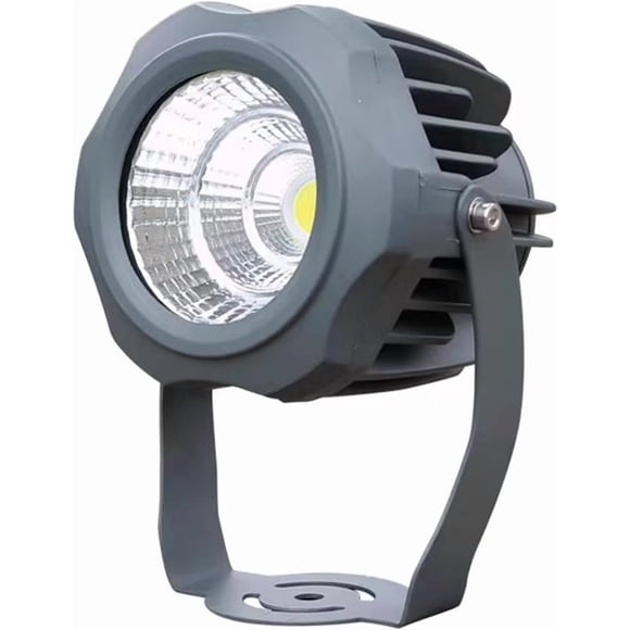 Projecteurs DEL COB Lampes de Paysage Basse Tension CA12/24 V Étanche IP65 Projecteur Rotatif pour Cour, Jardin, Stade, Panneaux Publicitaires Projecteur (Blanc, 10 W-CA12 V)