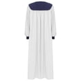 thumbnail image 4 of iefiel Womens Color Block Choir Robe Minister Pastor Robe Puff Sleeves Split Zipper Front Gown Graduation Gown White XS, 4 of 5