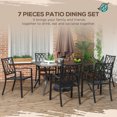 thumbnail image 4 of Outsunny 7 Pieces Patio Dining Set for 6 with Stackable Chairs, Brown, 4 of 10