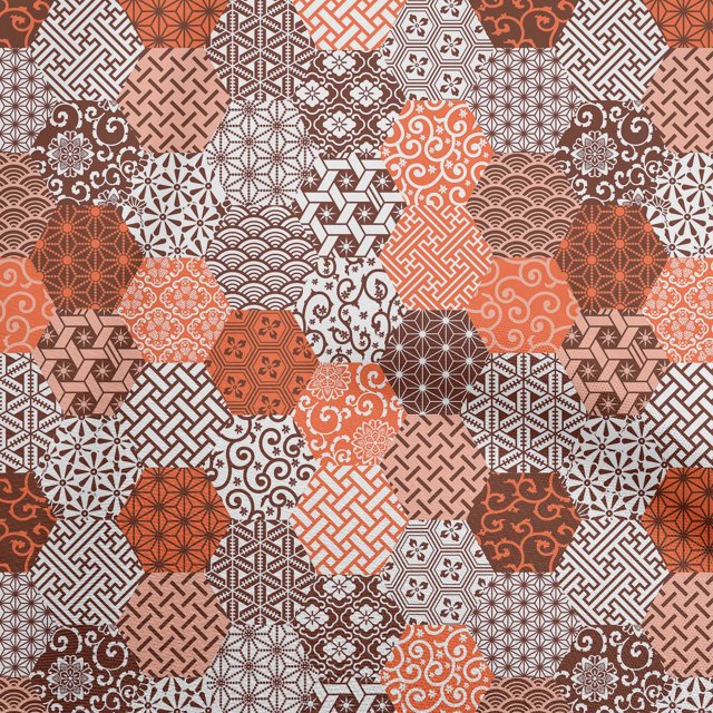 oneOone Rayon Orange Fabric Geometric Sewing Craft Projects Fabric Prints By Yard 56 Inch Wide