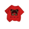 thumbnail image 3 of LUOGENLI T-Shirt pour Filles Enfant Filles Mignon Graphique Col Rond Manches Courtes Tee Été Décontracté T-Shirt Maxi Hauts Ensemble Boho Rouge 7-8 Ans, 3 of 5